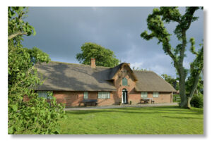 Eine Serie Friesenhäuser - Altfriesisches Haus in Keitum / Sylt, Reetdachhaus in einer malerischen Wiese auf Sylt.